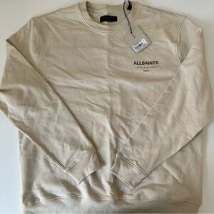 All Saints Men's Beige Crewneck Sweater